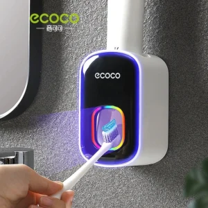 ECOCO Automatische Zahnpasta Spender Staub Proof Zahnbürste Halter Wand Hause Squeezer Badezimmer