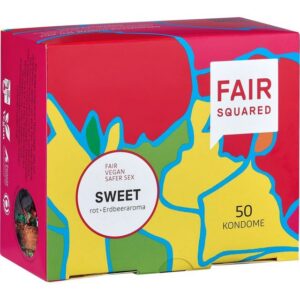 Fair Squared Kondome Celebrate your Love - Sweet Packung mit, 50 St., vegane und aromatisierte Fair-Trade-Kondome