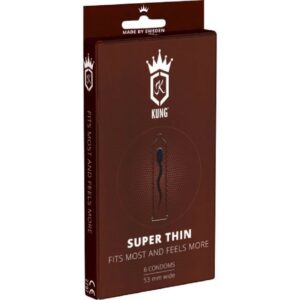 KUNG Kondome Super Thin - Fits Most and Feel More (0.04mm Wandstärke) Packung mit, 6 St., superdünne Kondome mit 35% weniger Wandstärke