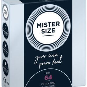 MISTER SIZE Kondome 3 Stück, Nominale Breite 64mm, gefühlsecht & feucht