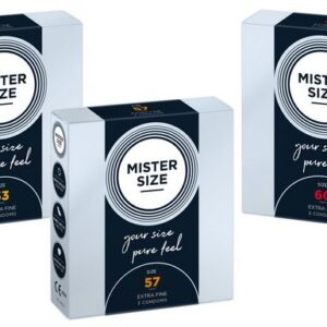 MISTER SIZE Kondome 3x3er Probierset - nominale Breite 53/57/60mm, gefühlsecht & feucht