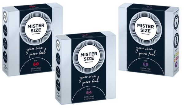 MISTER SIZE Kondome 3x3er Probierset - nominale Breite 60/64/69mm, gefühlsecht & feucht