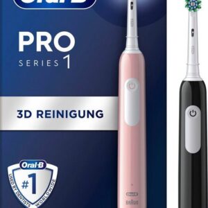 Oral-B Elektrische Zahnbürste PRO Series 1 Doppelpack, Aufsteckbürsten: 2 St., Drucksensor