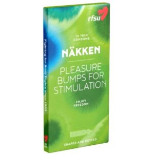 Rfsu Kondome Näkken (Pleasure bumps for stimulation) Packung mit, 10 St., anatomische Kondome mit Noppen für pure Stimulation
