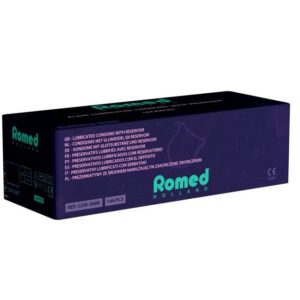 Romed Kondome Plain (Vorratspackung) Packung mit, 144 St., feuchte, kurze Kondome mit Reservoir