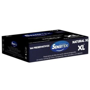 Sensitex XXL-Kondome Natural XL (57mm) Packung mit, 144 St., Vorratsbox, größere und vegane Kondome aus Spanien