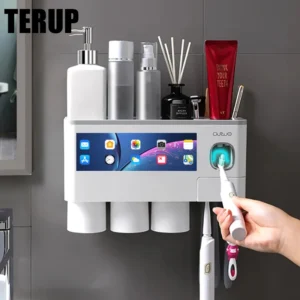 TERUP Magnetische Adsorption Invertiert Zahnbürste Halter Automatische Zahnpasta Squeezer Dispenser