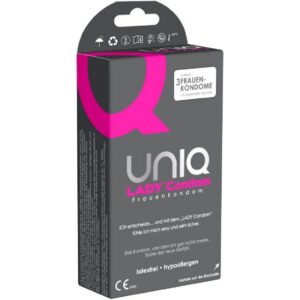 UNIQ Kondome Lady Condom Kondomslip - latexfreie Frauenkondome Packung mit, 3 St., Kondome für Frauen, Kondomhöschen, keine Unterbrechung des Vorspiels nötig