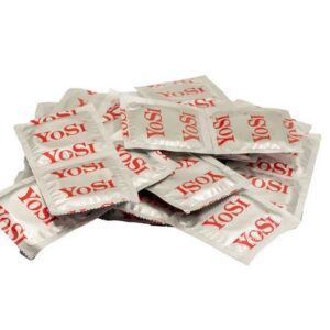 YOSI Kondome 200er Ribbed - gerippt, 53mm, 4x50 Stück, stimulierenden Rillen, mit Reservoir, transparent & zylindrisch