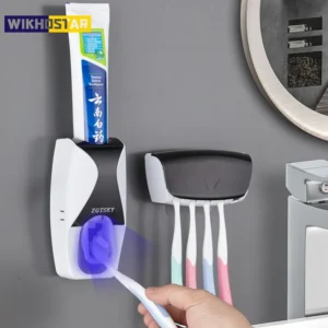 Zahnbürste Halter Automatische Zahnpasta Spender Set Staubdicht Klebrige Saug Wand Montiert
