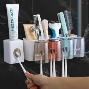Zahnbürste Halter Wand-montiert Regal Für Badezimmer Zahnpasta Orangenpressen Automatische