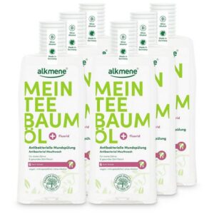 alkmene Munddusche 6x Teebaumöl antibakterielle Mundspülung 6fach Schutz - Mundwasser