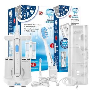 Genius Elektrische Zahnbürste Dental Hydro Fusion Set 11-tlg. inkl. Reise-Set, Aufsteckbürsten: 2 St., Plus Set, Zähne putzen und Munddusche gleichzeitig