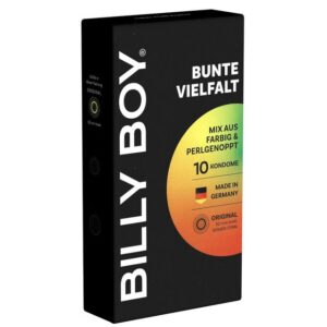 Billy Boy Kondome Bunte Vielfalt (Kondom Sortiment) verschiedene Sorten, Packung mit, 10 St., Kondome mit Gleitfilm, bunt gemischte Kondome