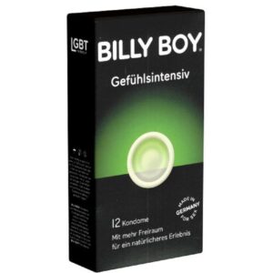 Billy Boy Kondome Gefühlsintensiv mehr Platz für die Eichel und Vorhaut, Packung mit, 12 St., transparente Kondome, gefühlsaktiver Gleitfilm, Kondome mit perfekter Passform