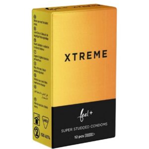 Feel Kondome Xtreme - mit Supernoppen-Struktur Packung mit, 12 St., Kondome mit großen Noppen, extrem genoppte Kondome mit innovativer Orgasmus-Struktur