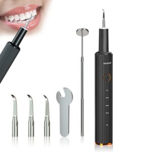 Lollanda Zahnbürste Zahnsteinentferner Zahnreinigung Set für Pflege von Zahn Zu Hause, mit 4 Einstellbare Modi und 4 Austauschbare Reinigungsköpfe