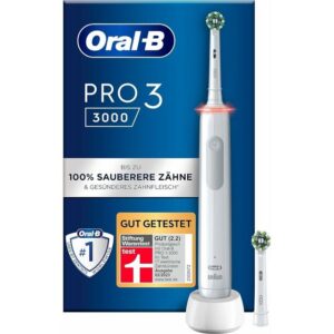 Oral-B Elektrische Zahnbürste Oral-B Pro 3 3000 CrossAction, Elektrische Zahnbürste (weiß)