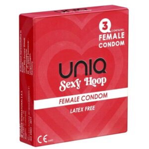 UNIQ Kondome Sexy Hoop - Kondomslip Packung mit, 3 St., Kondome für Frauen, Kondomhöschen, keine Unterbrechung des Vorspiels nötig