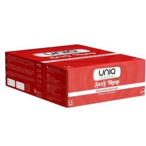 UNIQ Kondome Sexy Hoop - Kondomslip Vorratspackung mit, 100 St., Kondome für Frauen, Kondomhöschen, keine Unterbrechung des Vorspiels nötig